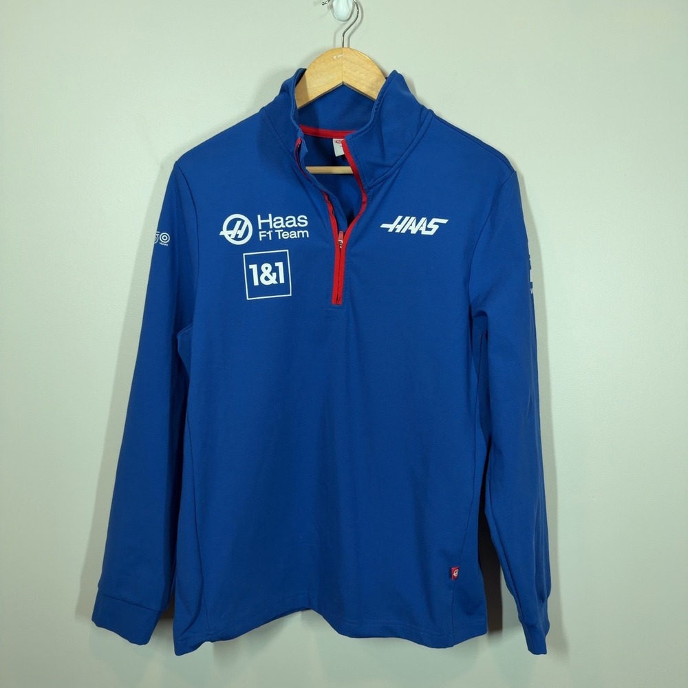 Haas F1 Team Quarter-Zip Pullover Jacket Blue Tricorp Size Medium